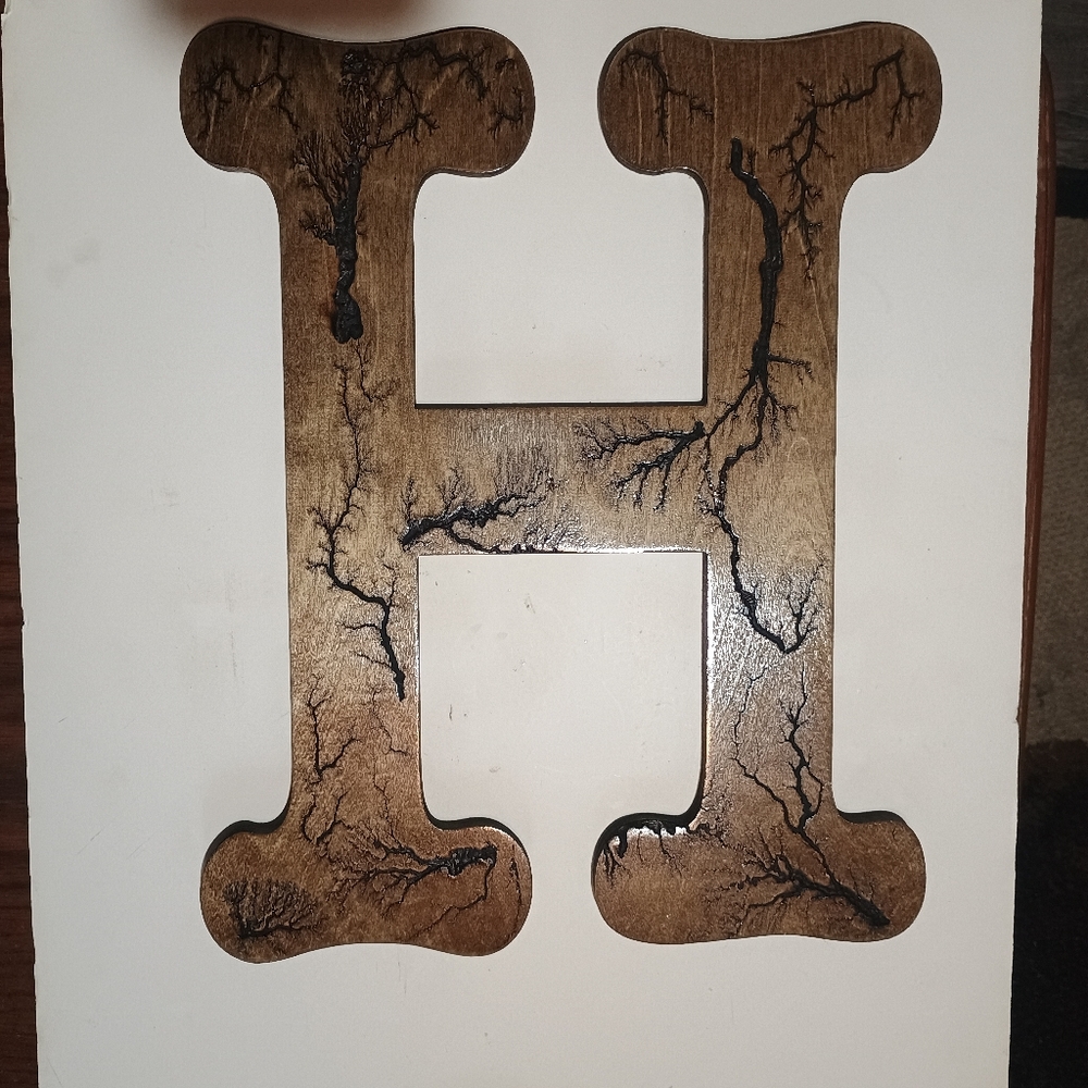 Large Letters 18" Lichtenberg Fractal Burn